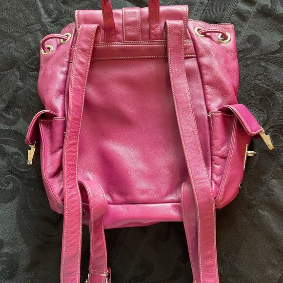 Perlina Pink Leather Backpack main image 4